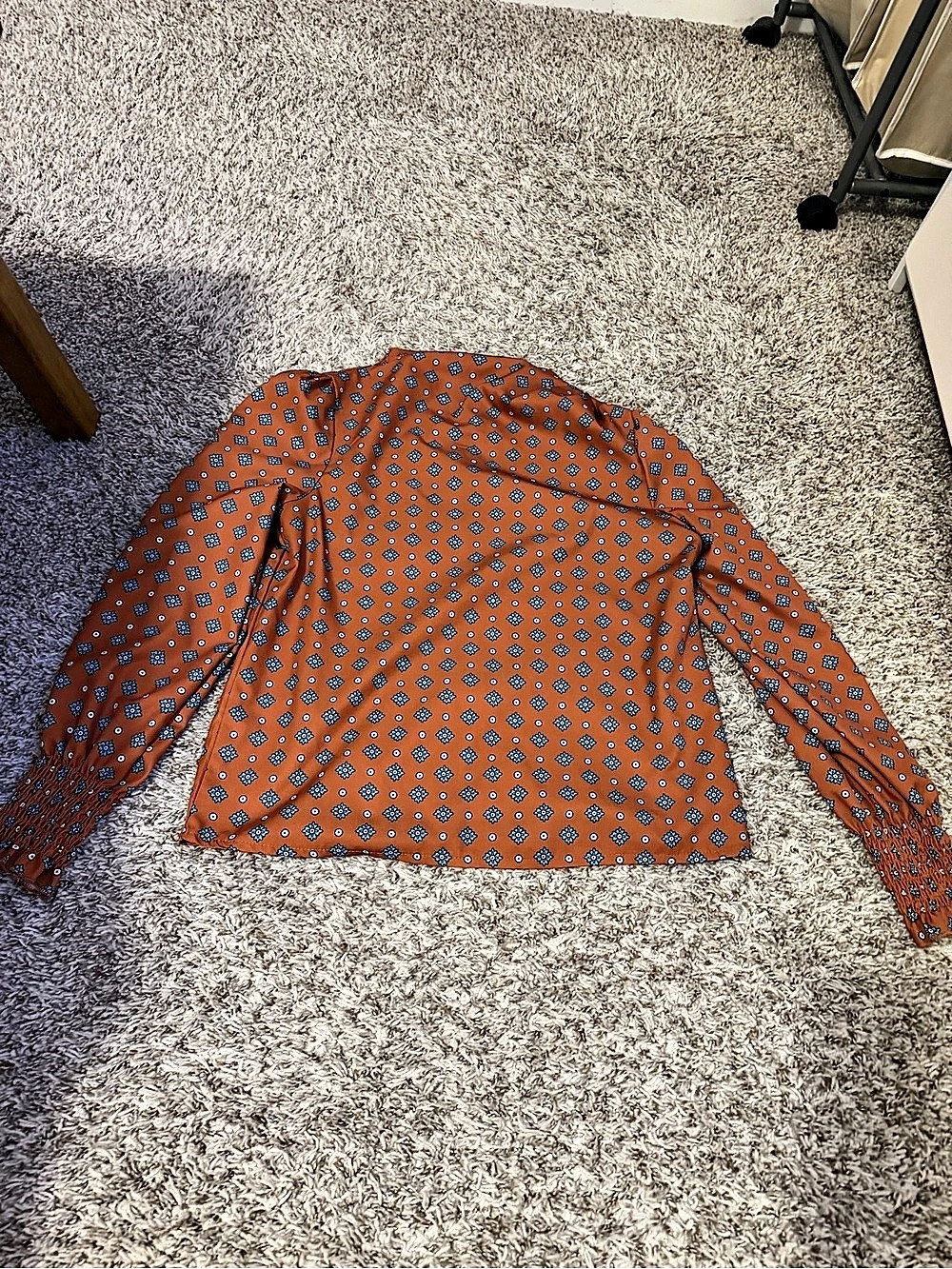 SHEIN Floral Blouse in Brown & Blue Size Small